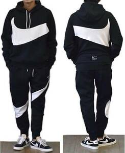  free shipping M*NIKE Nike setup big sushu sweat parka pants black jogger pants top and bottom DD8223-010 DH1024-010