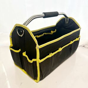 ツールバック バケット 工具バッグ 工具箱 黒 黄色 ブラック イエロー 工具袋 道具袋 工具差し入れ の画像1