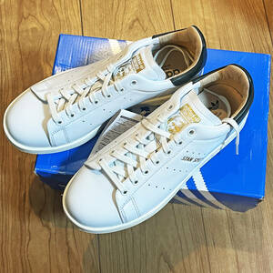 新品 新品　スタンスミス　LUX 23.5 ホワイト　レザー　天然皮革　白　グリーン　stansmith 金　HP2201　adidas　オリジナルス　ラックス