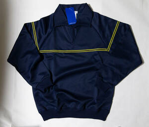  gym uniform * Uni chika Mate school jersey outer garment navy blue × yellow color L unused goods prompt decision!