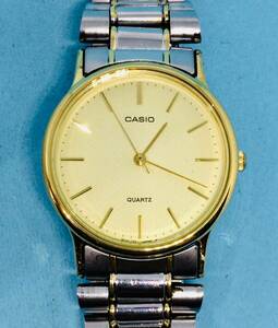 (E05)シンプルな時計(*'▽')　カシオ・MQ-366（電池交換済み）ゴールド・メンズ腕時計USED（送料全国一律185円）素敵な時計です。