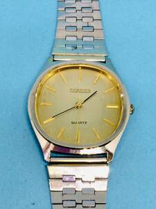 (E52)アンティーク調(*'▽')CORDLER・コルディア（電池交換済み）イエローゴールドメンズ腕時計USED（送料全国一律185円）素敵な時計です。