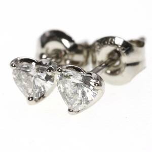 ヴァンドーム青山 ピアス Pt950×Pt900 ダイヤモンド 0.15ct/0.15ct 計0.3ct ハートシェイプ プラチナ 1P VENDOME AOYAMA