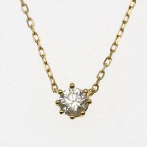 Ahkah K18 one bead diamond necklace pendant 