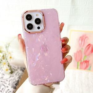 iPhone15 ケース ピンク スマホ アイフォン シェル クリア 透明