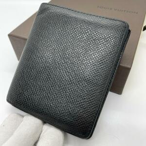 美品 激レア Louis Vuitton ルイヴィトン アルドワーズ ポルトフォイユ マジェラン タイガ M30552 二つ折り財布 札入れ 黒 ブラック