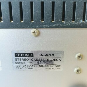 通電確認のみジャンク品 TEAC ティアック A-450 カセットデッキ の画像9