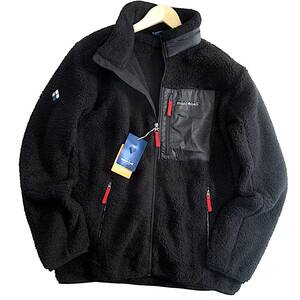 【L】新品 モンベル ボアフリースジャケット ミドラージャケット ブルゾン ブラック mont-bell 防風 防寒 保温 アウトドア R145