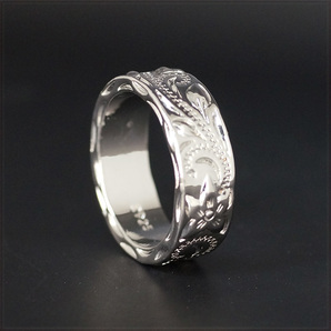 [RING] 925 Silver Plated ハイクオリティー 植物 ツタ ペイズリー 彫刻 デザイン シルバー リング 19号 【送料無料】の画像2