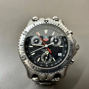 ☆【美品/稼働品】TAG HEUER タグホイヤー QZ メンズ腕時計 プロフェッショナル200M クロノ CG1110-1 黒文字盤 デイト 箱 説明書 保証書の画像1