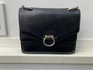 ◇【売り切り】ジャンク扱 CELINE セリーヌ ヴィンテージ ロゴ 金具 カーフ レザー 本革 ショルダーバッグ