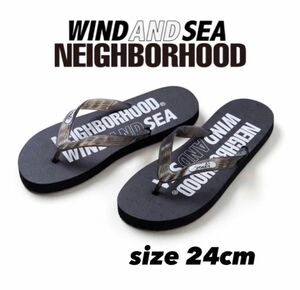 WIND AND SEA / NEIGHBORHOOD Beach Sandal Black 24㎝ ウィンダンシー
