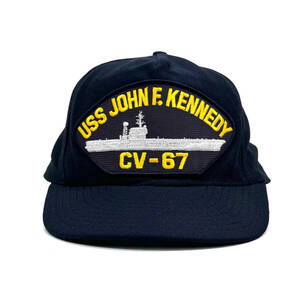 美品 USA製 1990s USS JOHN F.KENNEDY CV-67 Cap U.S.NAVY ジョンエフケネディー アメリカ海軍 空母 戦艦 戦闘機 キャップ
