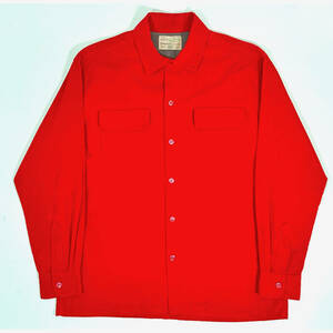 NOS USA製 1950s Juilliard Featheroy STYLED BY Cameron of CALIFORNIA Corduroy shirts L Red ヴィンテージ コーデュロイシャツ