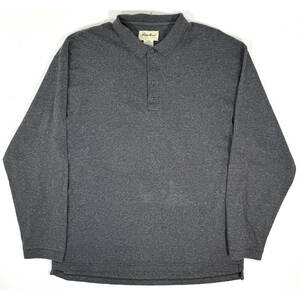 USA製 1990s Eddie Bauer Sweat shirt L(XL-XXL) Charcoal オールド エディーバウアー ヘンリーネックスウェットシャツ アウトドア