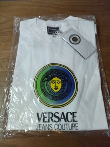【1円〜】未使用 VERSACE JEANS COUTURE ヴェルサーチ T-SHIRT STRETTA M Tシャツ ホワイト