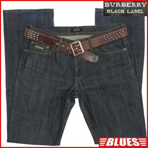 即決★BURBERRY BLACK LABE★W32位 ジーンズ デニム 廃盤 バーバリーブラックレーベル メンズ 79 ノバチェック メタルパッチ