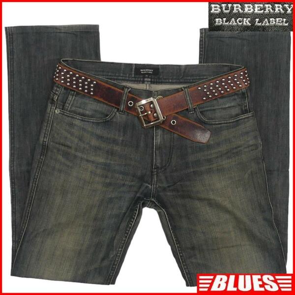 即決★BURBERRY BLACK LABE★W32位 ジーンズ デニム 廃盤 バーバリーブラックレーベル メンズ 76 ジップポケット 三陽商会 ナイト刺繍