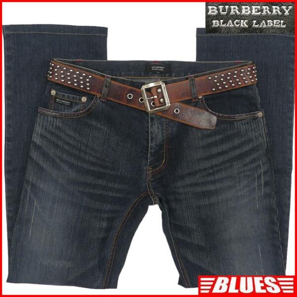 即決★BURBERRY BLACK LABE★W33位 ジーンズ デニム 廃盤 バーバリーブラックレーベル 76 ノバチェック フラップポケット ナイト刺繍