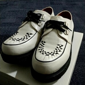 靴 ラバーソール ロック パンク系  白と黒 サイズ42 未使用品 長期保管品 2点セットの画像2