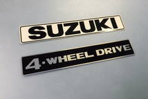 ラスト1セット！オールド ジムニー用 ４-WHEEL DRIVE +ＳＵＺＵＫＩステッカー 2枚組 ジムニーSJ10 LJ20 SJ30 JA71 JA11　昭和レトロ　_画像1