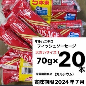 マルハニチロ　フィッシュソーセージ　大きいサイズ70g×20本　栄養機能食品　カルシウム　賞味期限2024年７月11日