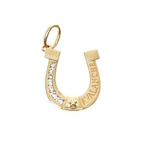 *AVALANCHEava lunch K10 yellow gold hose shoe necklace top zirconia Star Logo charm pendant 