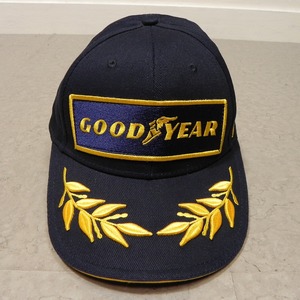  rare unused goods * Goodyear GOOD YEAR wing foot month katsura tree . embroidery free size cap hat baseball cap navy blue navy *h