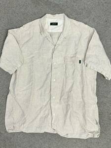 美品 TAKE & SONS テイク＆サンズ LINEN OPEN COLLAR SS-SHIRT サイズ4 ポスト テイクアンドサンズ 