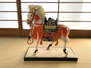 【極美品】 御飾馬 飾り馬 白馬 置物 五月人形 端午の節句 こどもの日 五月人形 兜飾り 日本人形 