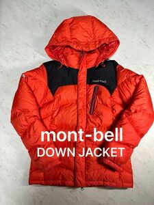 mont-bell モンベル　ダウン　ジャケット 90 メンズ　Sサイズ　レディース　Lサイズ ダークオレンジ ダウンジャケット