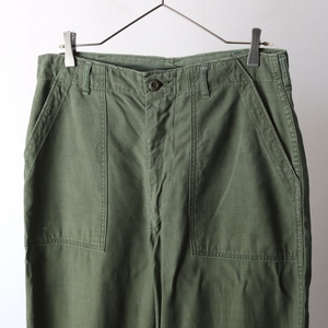 70s US ARMY アメリカ軍 OG107 ベイカーパンツ コットンサテン size 34 / ミリタリー 古着 ヴィンテージ