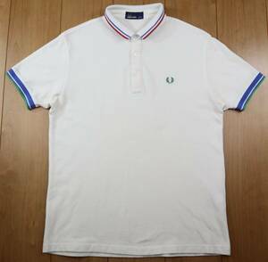 FRED PERRY Fred Perry change color tip line polo-shirt with short sleeves / made in Japan /M size 