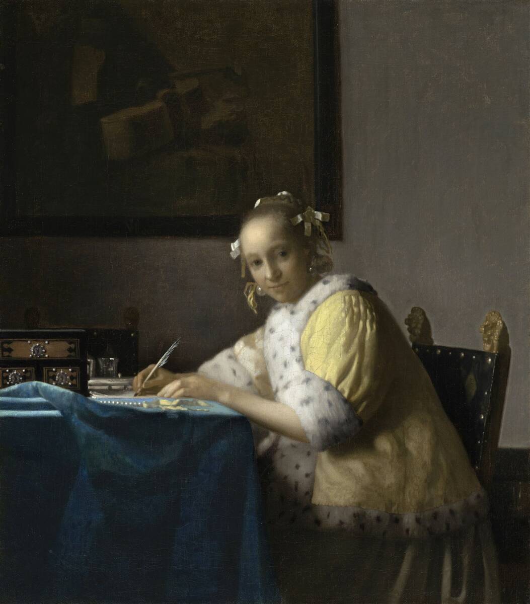 Nouvelle Femme de Vermeer écrivant une lettre technique spéciale impression de haute qualité format A4 sans cadre prix spécial 980 yens (frais de port inclus) Achetez-le maintenant, Ouvrages d'art, Peinture, autres