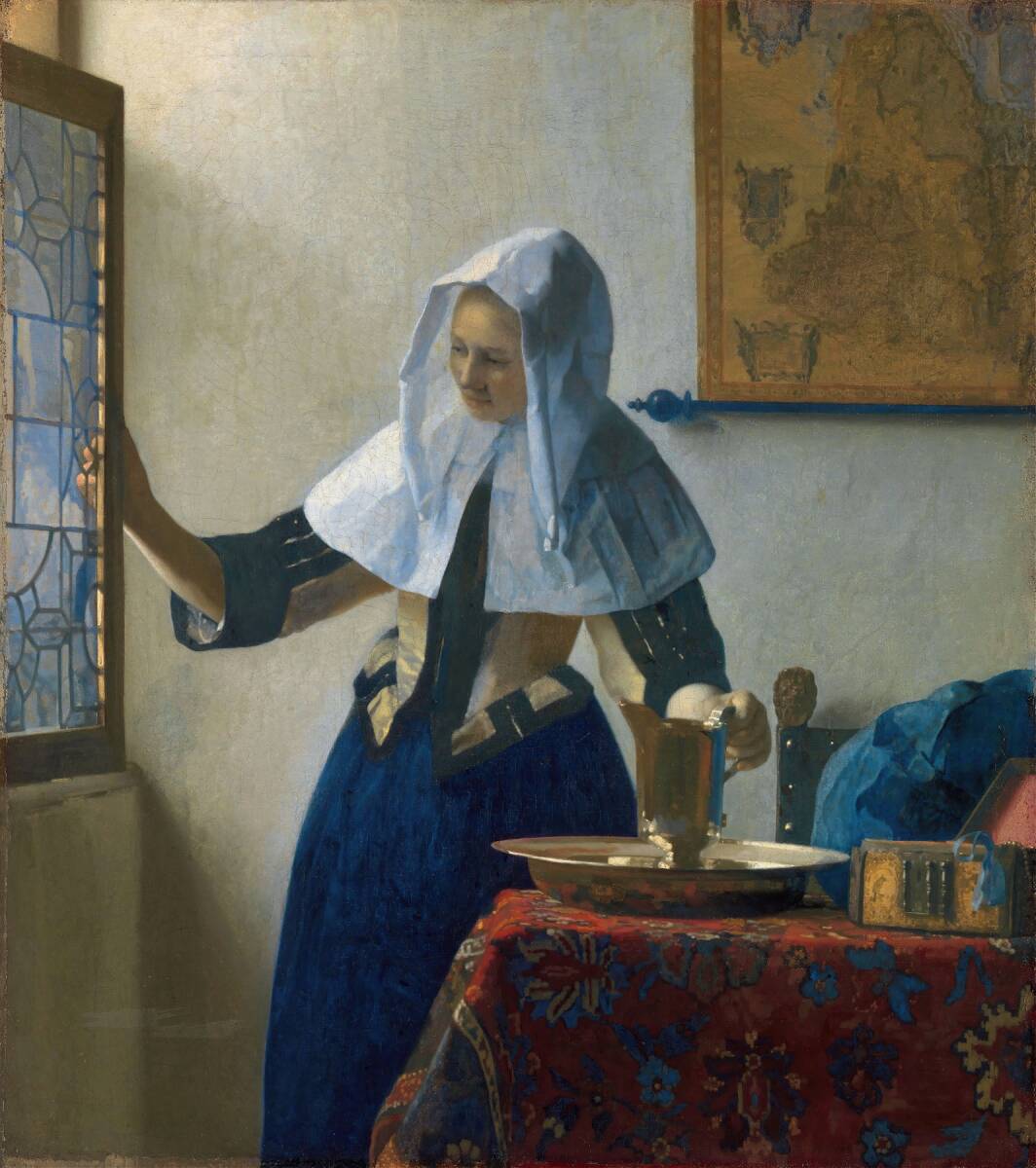 Brandneuer, hochwertiger Druck von Vermeers „Junge Frau mit Krug, hochwertiger Druck im A4-Format, ungerahmt, Kunstwerk, Malerei, Andere