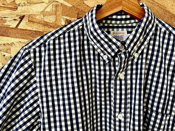 【Check&Stripe】半袖　ギンガムチェックシャツ　L 日本製
