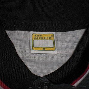 ATHLETAアスレタ・黒×グレー 半袖ポロシャツ(M) USED美品  の画像3