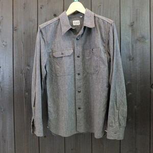 Mサイズ　【SALE】THE FLAT HEAD　シャンブレー長袖ワークシャツ　7108W