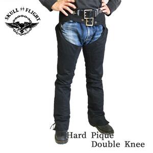 W32 SKULL FLIGHT Skull flight Hard Pique Double Knee Rider's chaps sinsa rate bike black black 