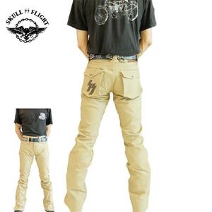 W32　SKULL FLIGHT/スカルフライト　SS PANTS　Type２　ストレッチブーツカット（ベージュ）