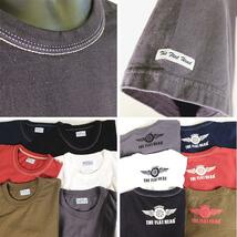 Lライトレッド　THE FLAT HEAD/フラットヘッド 半袖Tシャツ SMALL FLYING WHEEL 3本針の1本外し Tシャツ FN-THC-003/綿100％_画像3