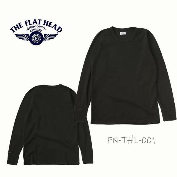 XXLネイビー　THE FLAT HEAD フラットヘッド サーマル ロングTシャツ FN-THL-001 　日本製 コットン100％