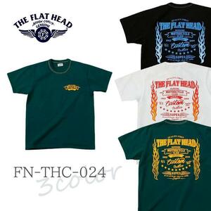 XL　No.1ブラック　送料無料 THE FLAT HEAD FN-THC-024 半袖Tシャツ 日本製 コットン100％ フラットヘッド