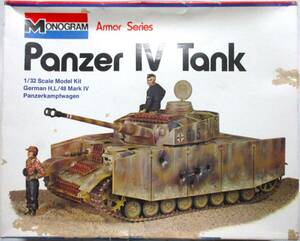 モノグラム（MONOGRAM） 1/32アーマーシリーズ ドイツ陸軍 IV号H型戦車 （German Panzer IV Tank H L/48） 1970年 シェパードペイン初版！