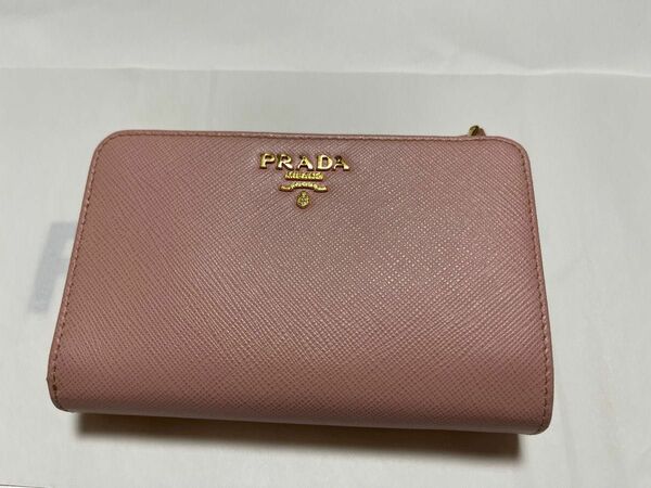 PRADA サファイアーノ　メタルライトピンク二つ折り財布