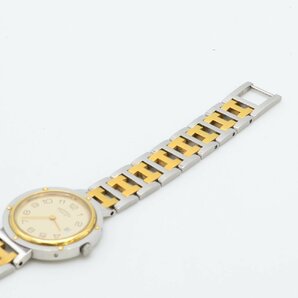 1円～稼働品 HERMES エルメス クリッパー ゴールド クォーツ QZ アイボリー文字盤 メンズ腕時計の画像8