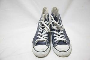 ☆CONVERSE/オールスター/レザーハイカットスニーカー/Made in JPN/90's/8インチ/ネイビー/正規品☆