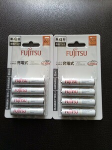 【送料込・同梱可】 富士通 単4形 ニッケル水素充電池 2パック 計8個min.750mAh エネループ互換 eneloop HR-4UTC(4B) 単四 未開封新品 