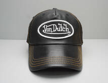 超レア! 90's Von Dutch レザーキャップ Ed Hardy True Religion Diesel Replay_画像1