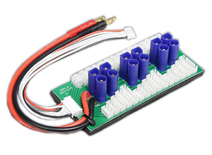 6個のリポを一度に平行充電できる分岐ボード■EC5コネクタ版